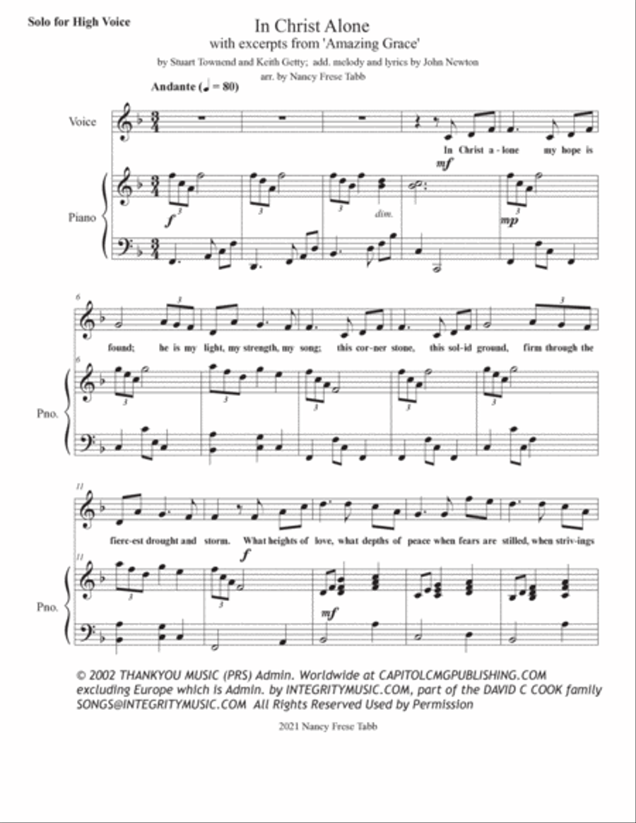 In Christ Alone Soprano Voice scores gallery preview page 2