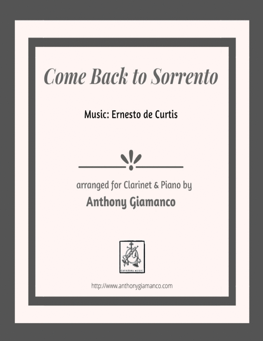 COME BACK TO SORRENTO - clarinet and piano image number null