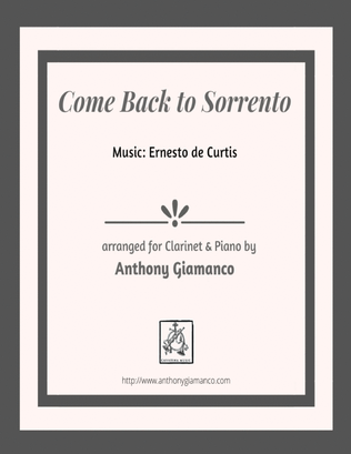 COME BACK TO SORRENTO - clarinet and piano
