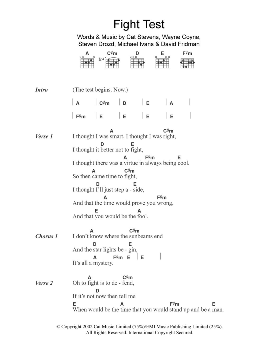 Fight Test Acoustic Guitar scores gallery preview page 1