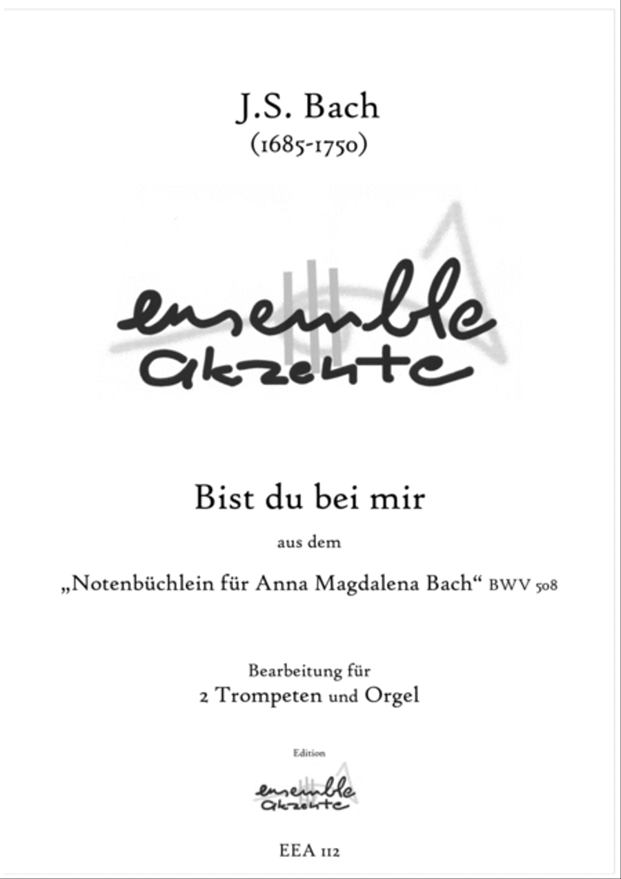 Be you with me / Bist Du bei mir from BWV 508 - arrangement for two trumpets and organ Trumpet Duet scores gallery preview page 2