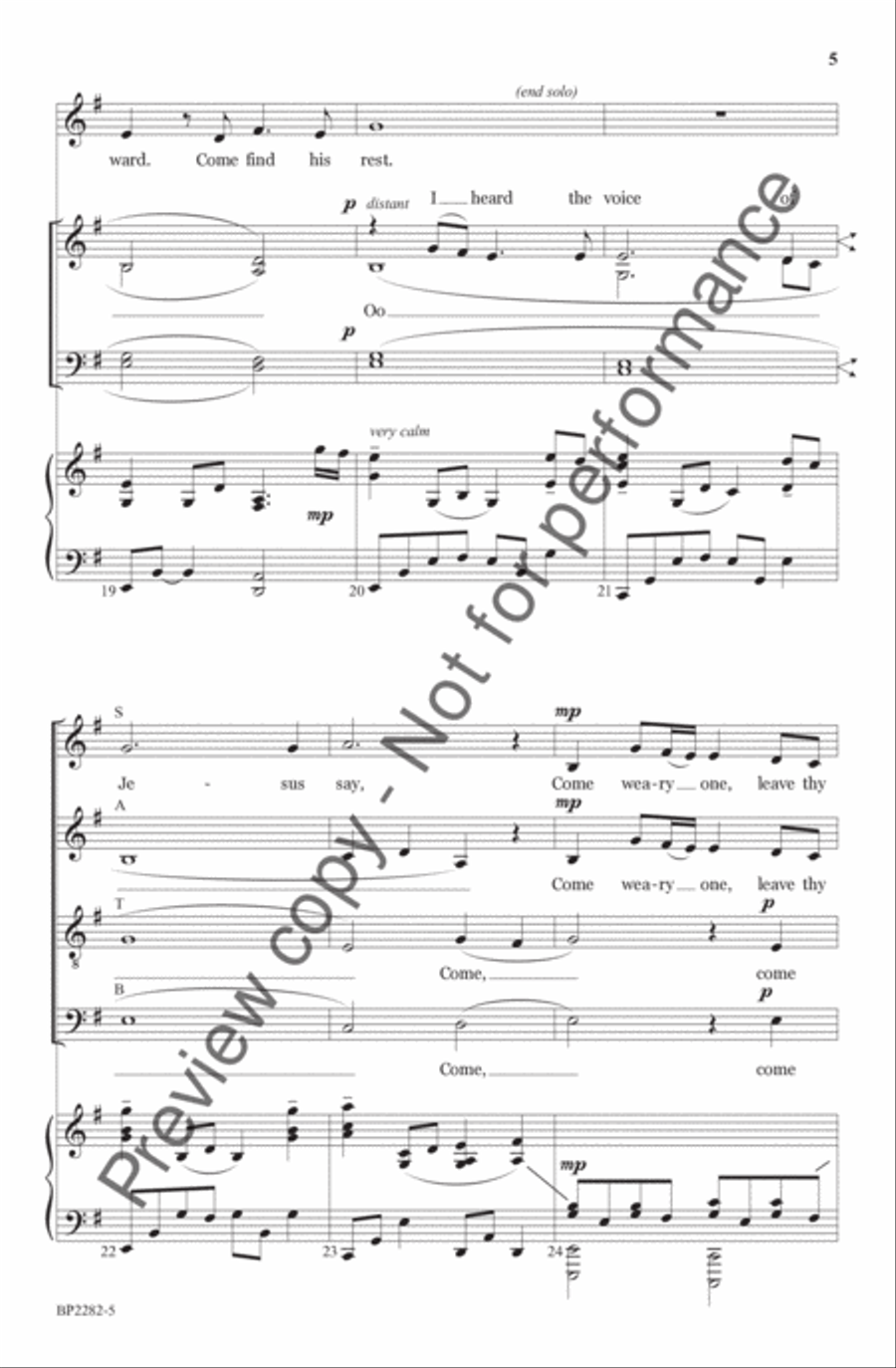 Come Find His Rest 4-Part scores gallery preview page 6