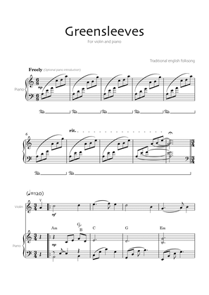 Greensleeves (Violin and piano)
