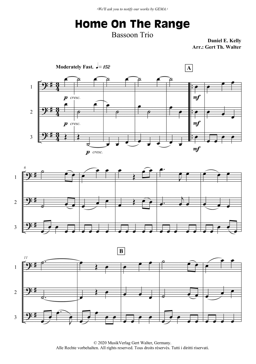 Home On The Range Woodwind Trio scores gallery preview page 1