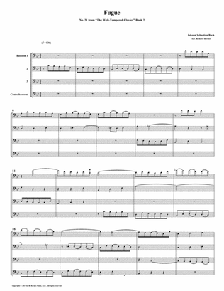 Fugue 21 from Well-Tempered Clavier, Book 2 (Bassoon Quartet)