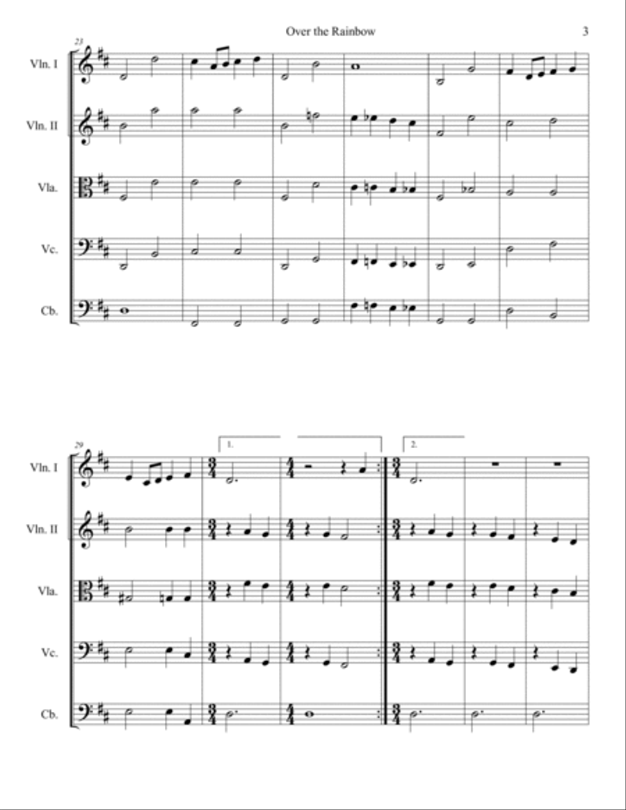 Over The Rainbow String Orchestra scores gallery preview page 5