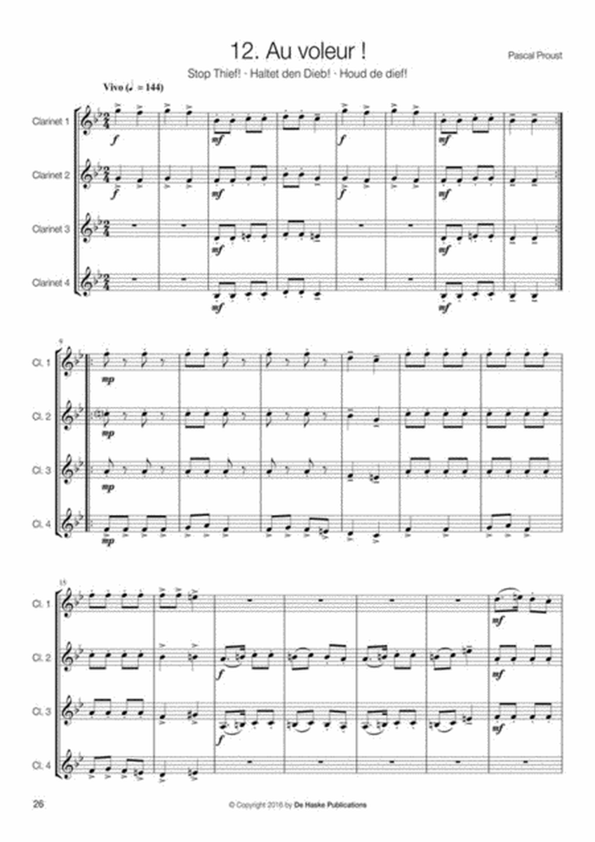 14 Easy Clarinet Quartets
