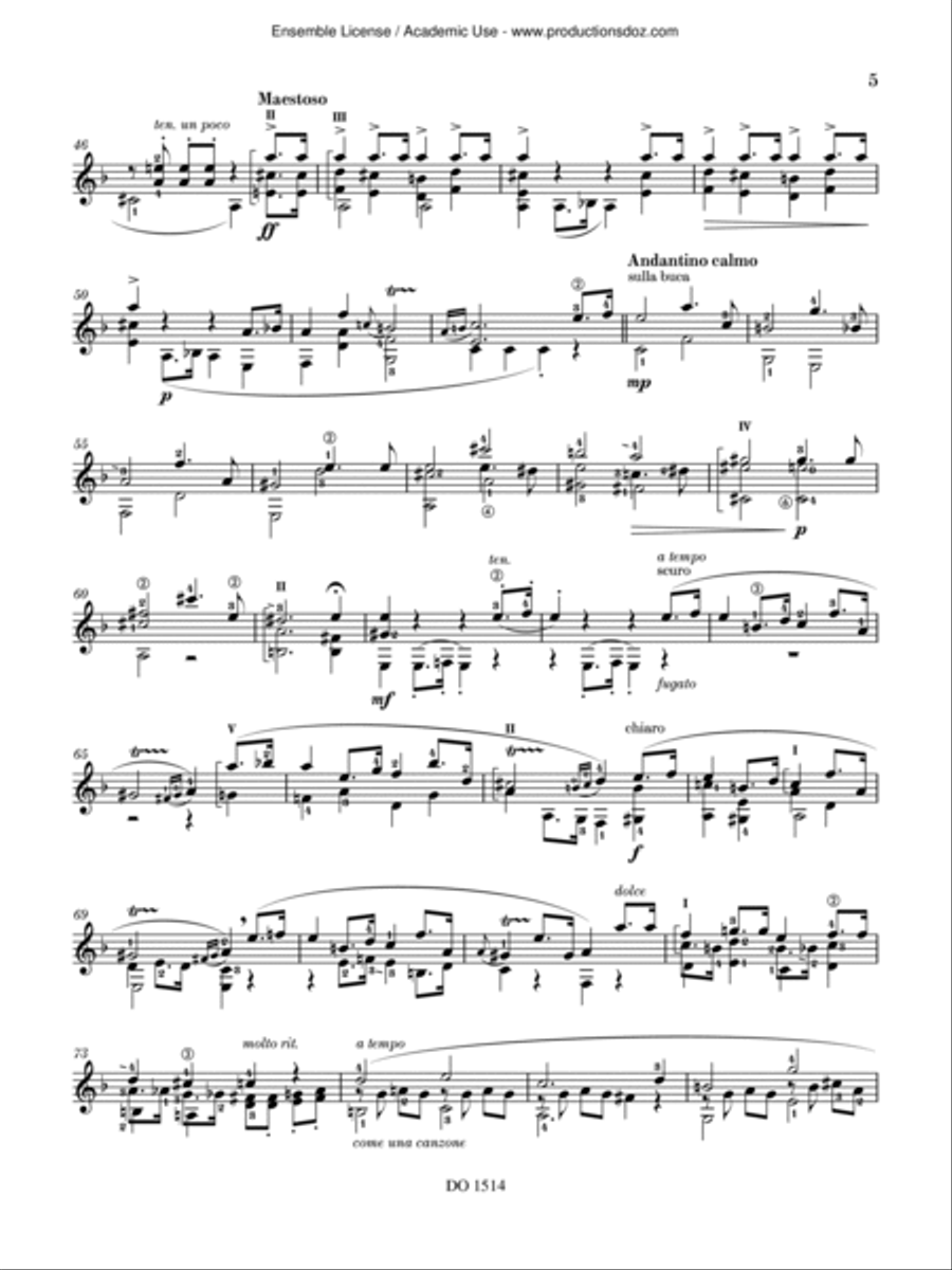 Sonata in D minor, Op. 4 Classical Guitar scores gallery preview page 5