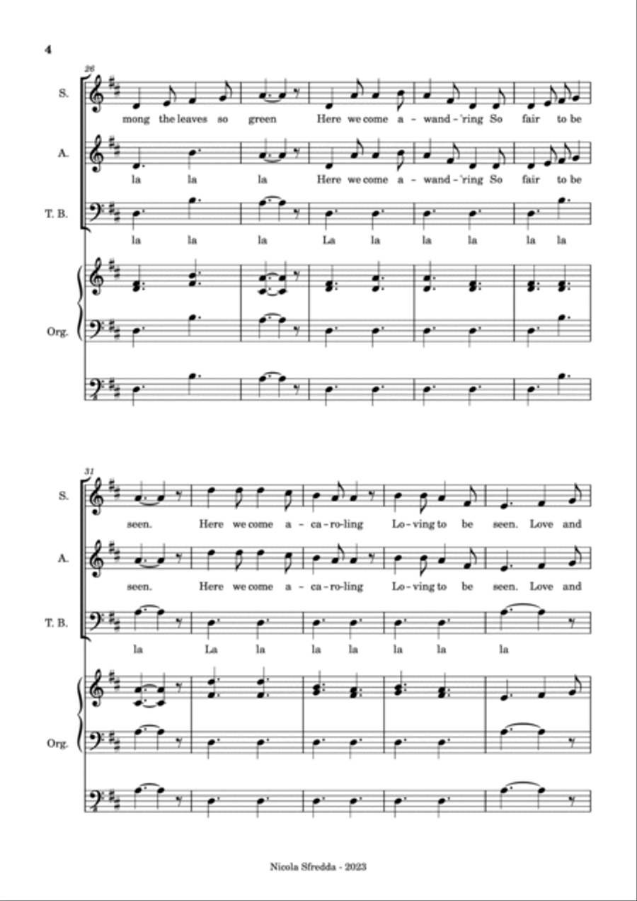 Here we come a wassailing 3-Part scores gallery preview page 4