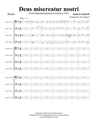 Deus misereatur nostri for Trombone or Low Brass Duodectet (12)