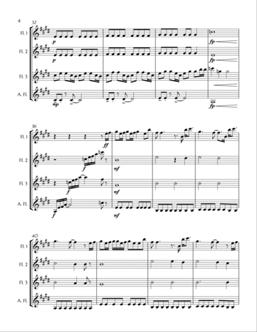 How Far I'll Go Woodwind Quartet scores gallery preview page 5