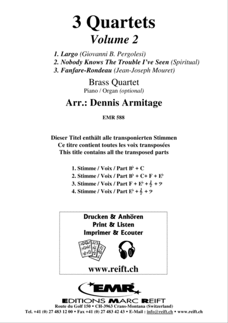 3 Quartets Volume 2 Brass Ensemble scores gallery preview page 2
