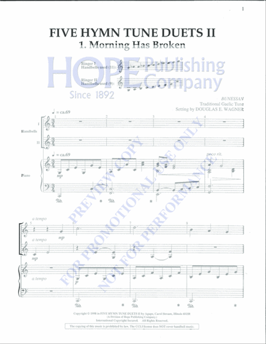 Five Hymn Tune Duets II Percussion scores gallery preview page 3