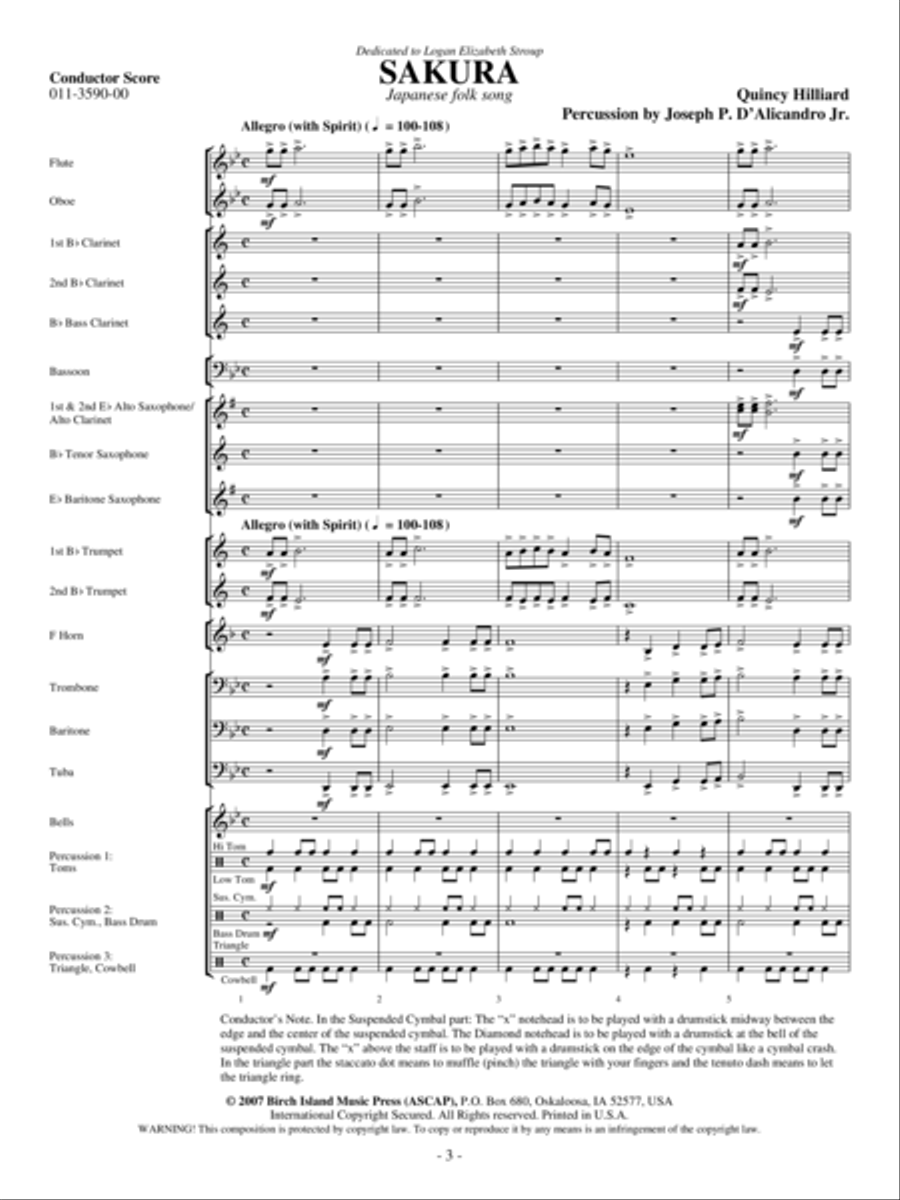 Sakura Sakura Concert Band scores gallery preview page 2