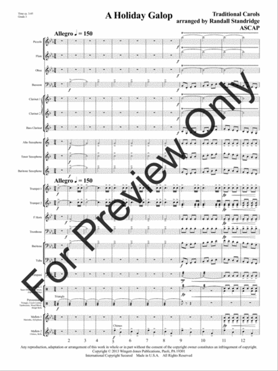 A Holiday Galop (Score) Concert Band scores gallery preview page 4