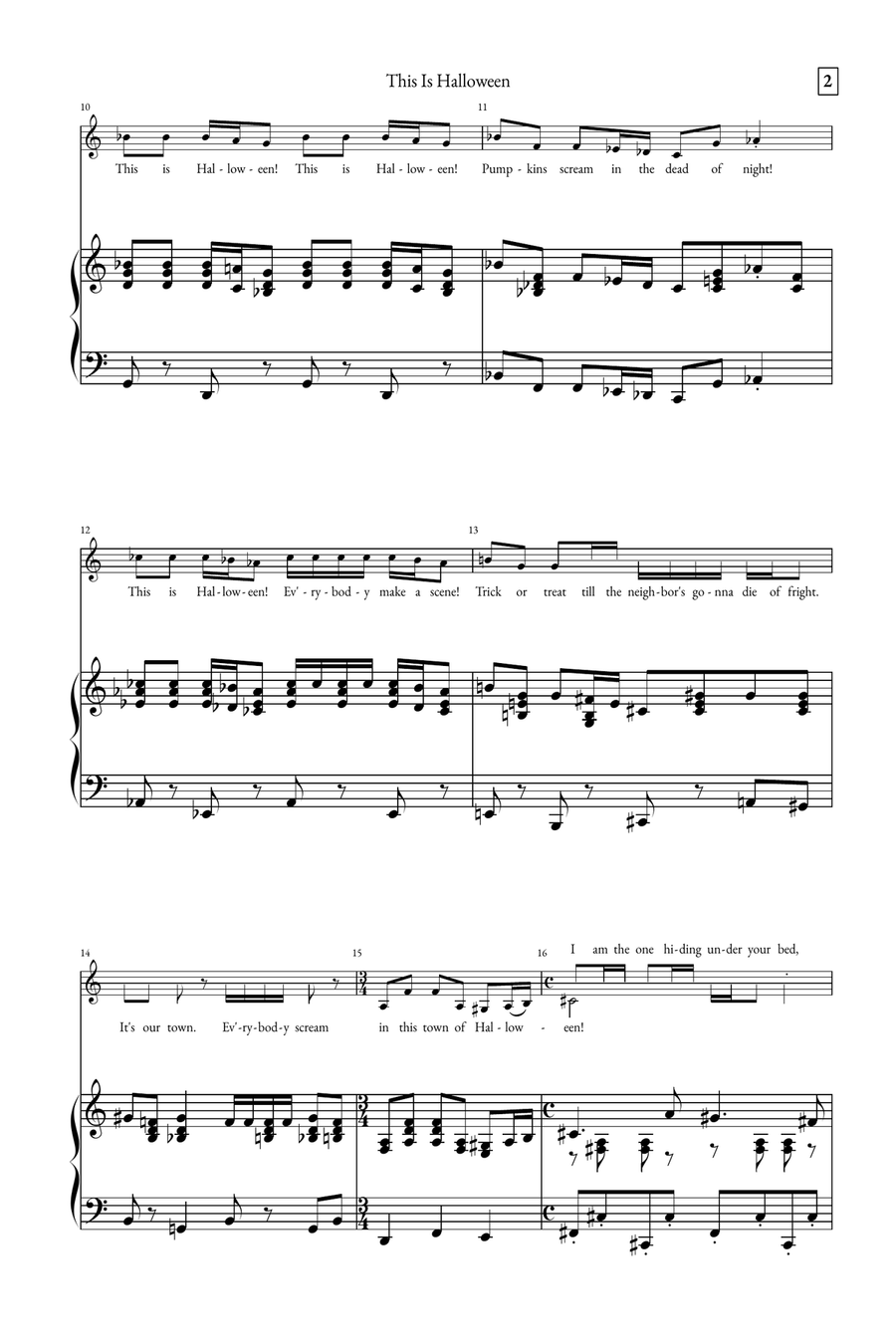 This Is Halloween Piano, Vocal scores gallery preview page 2