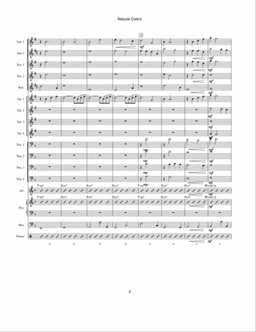 Natural Colors (original version) Jazz Ensemble scores gallery preview page 4