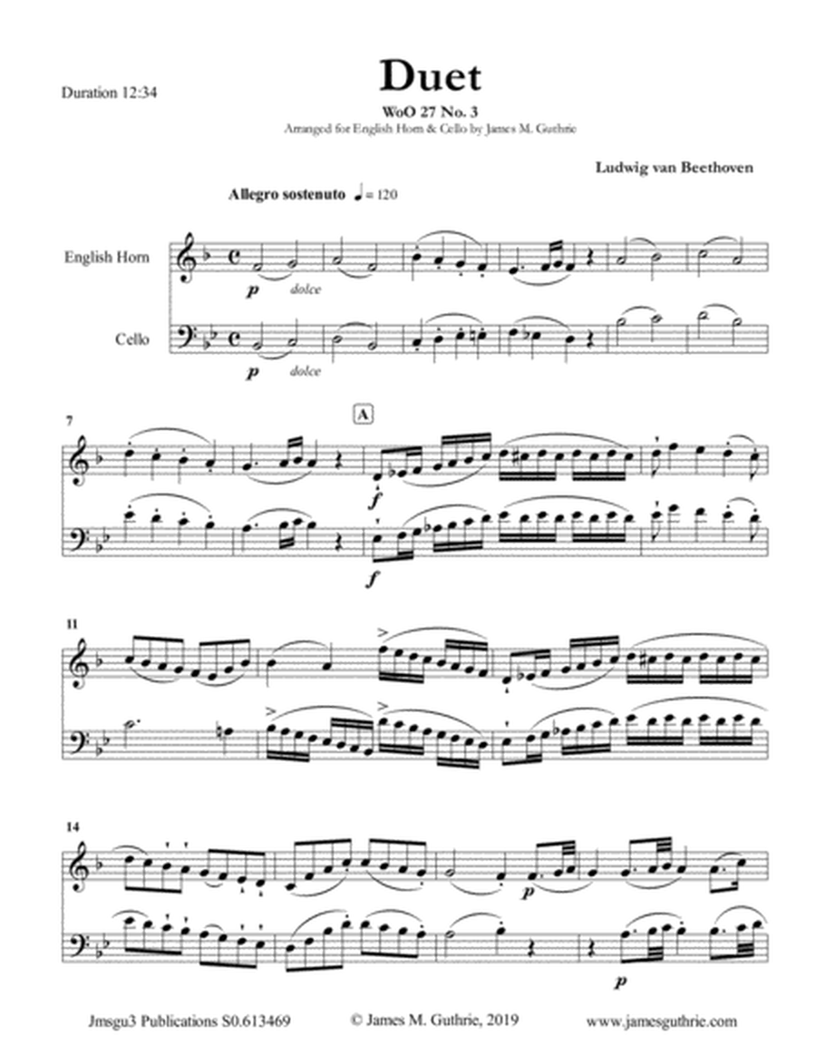 Beethoven: Duet WoO 27 No. 3 for English Horn & Cello image number null