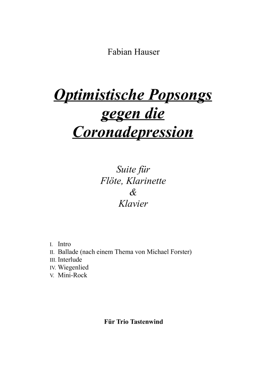 Optimistische Popsongs gegen die Coronadepression Woodwind Duet scores gallery preview page 1
