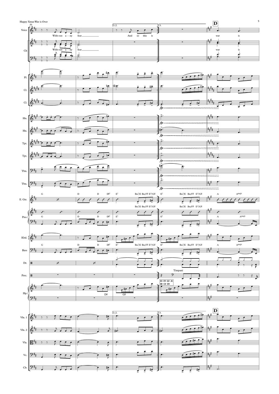 Happy Xmas (war Is Over) Full Orchestra scores gallery preview page 5