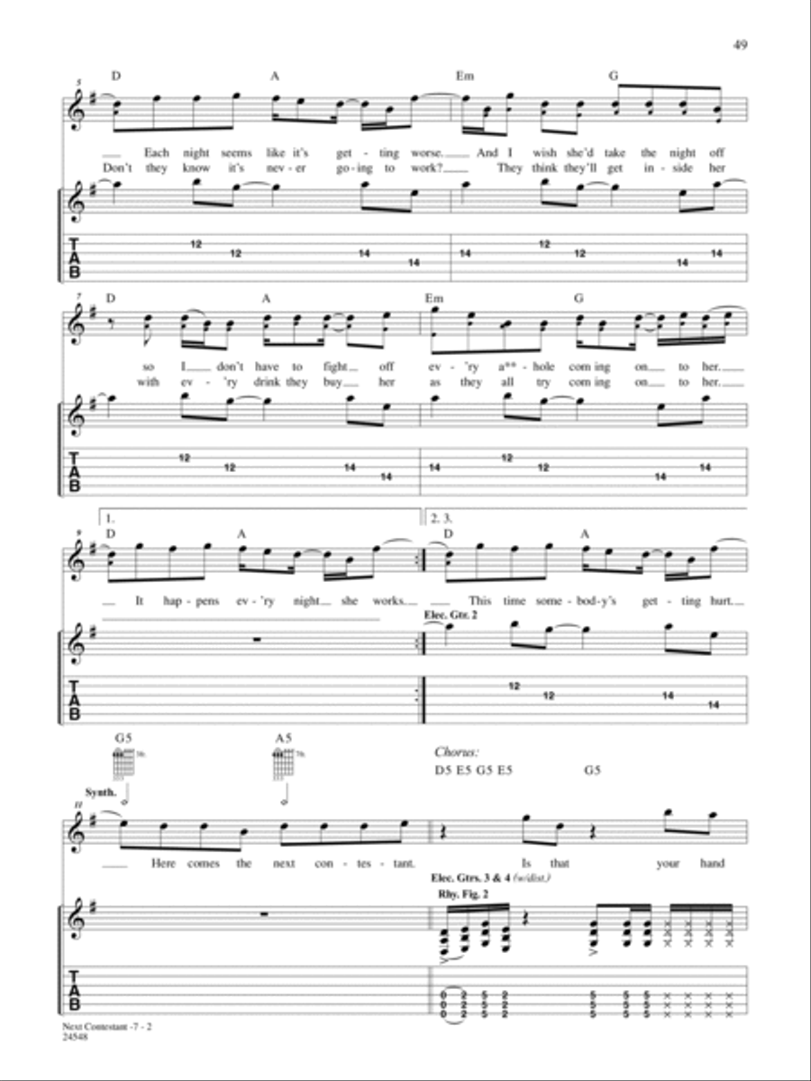 Next Contestant Guitar Tablature scores gallery preview page 2