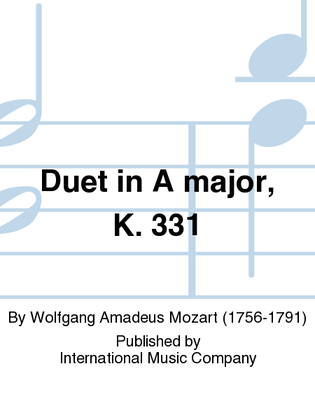 Book cover for Duet In A Major, K. 331