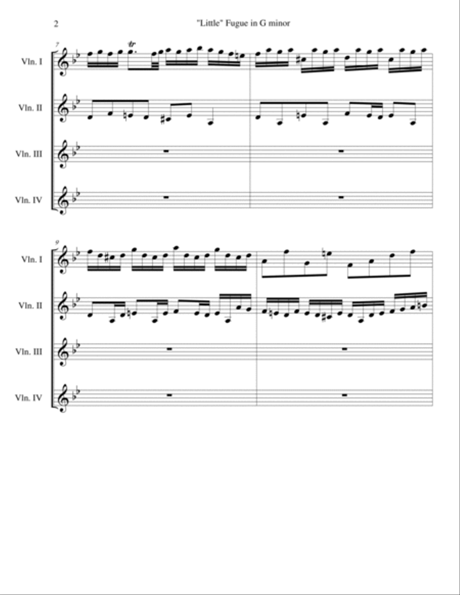 Little Fugue in G minor, BWV 578 Violin Solo scores gallery preview page 2