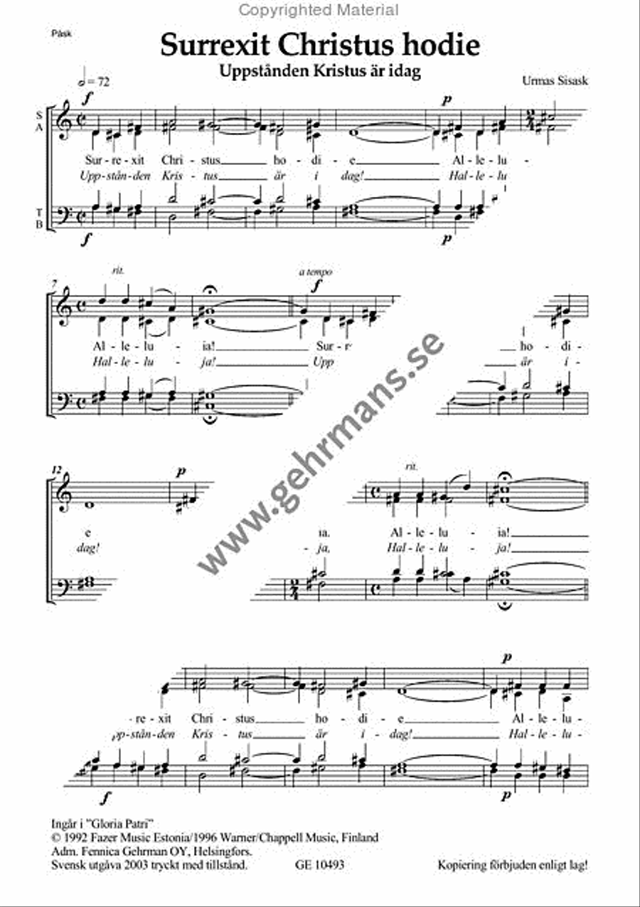 Surrexit Christus hodie Surrexit Christus hodie 4-Part scores gallery preview page 2