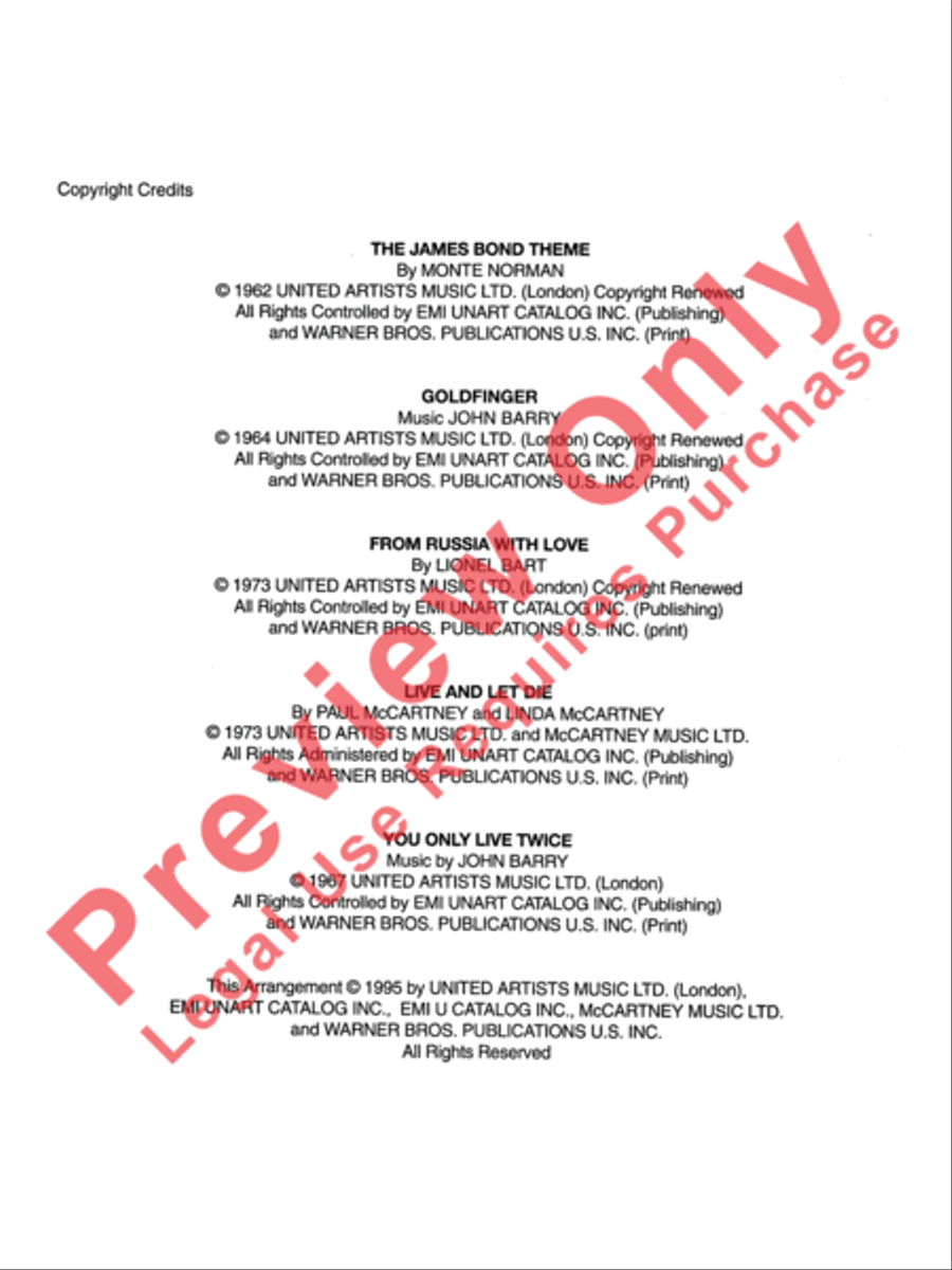 James Bond Returns Concert Band scores gallery preview page 3