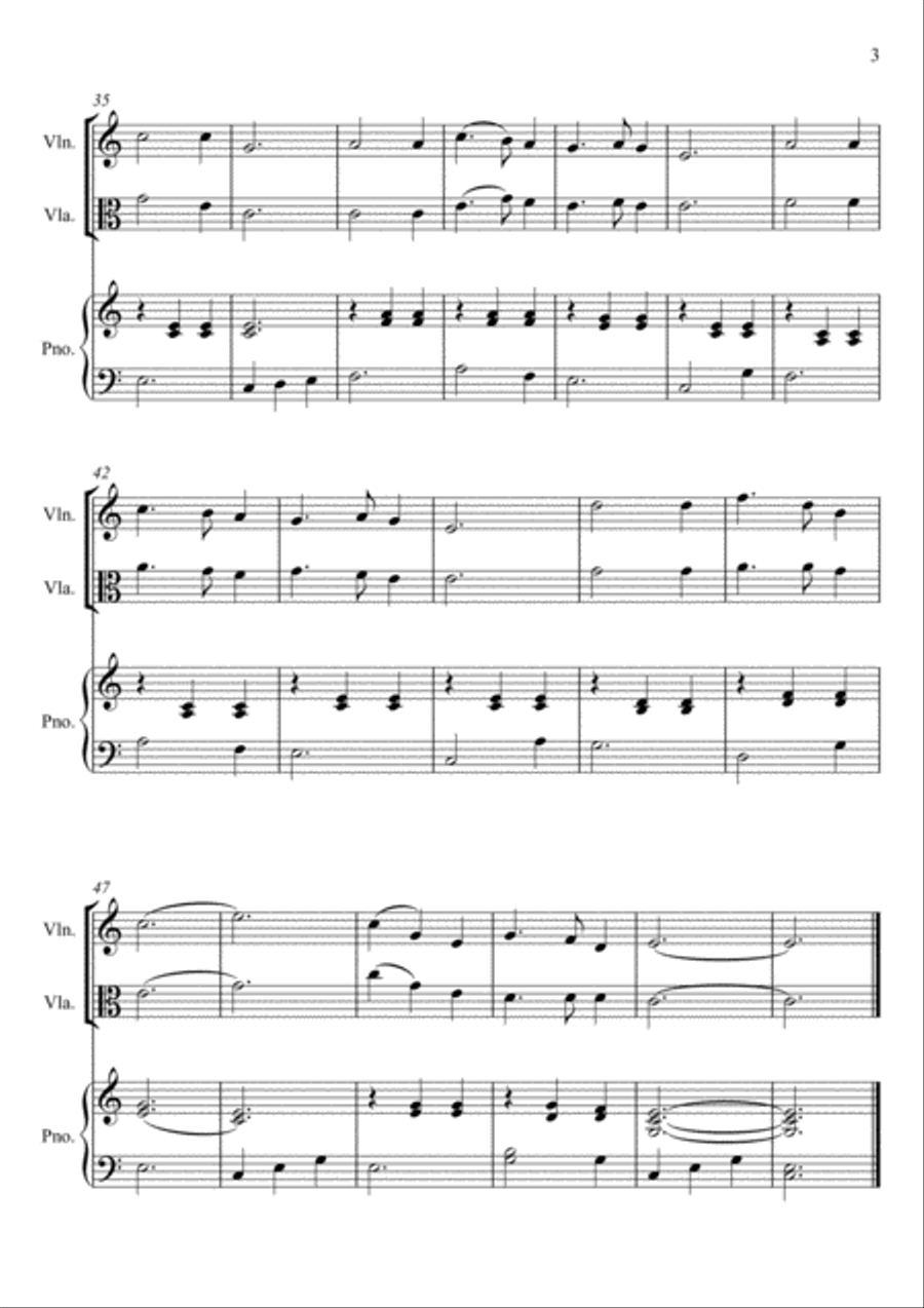 Franz Gruber - Silent Night (Violin and Viola Duet) Small Ensemble scores gallery preview page 3