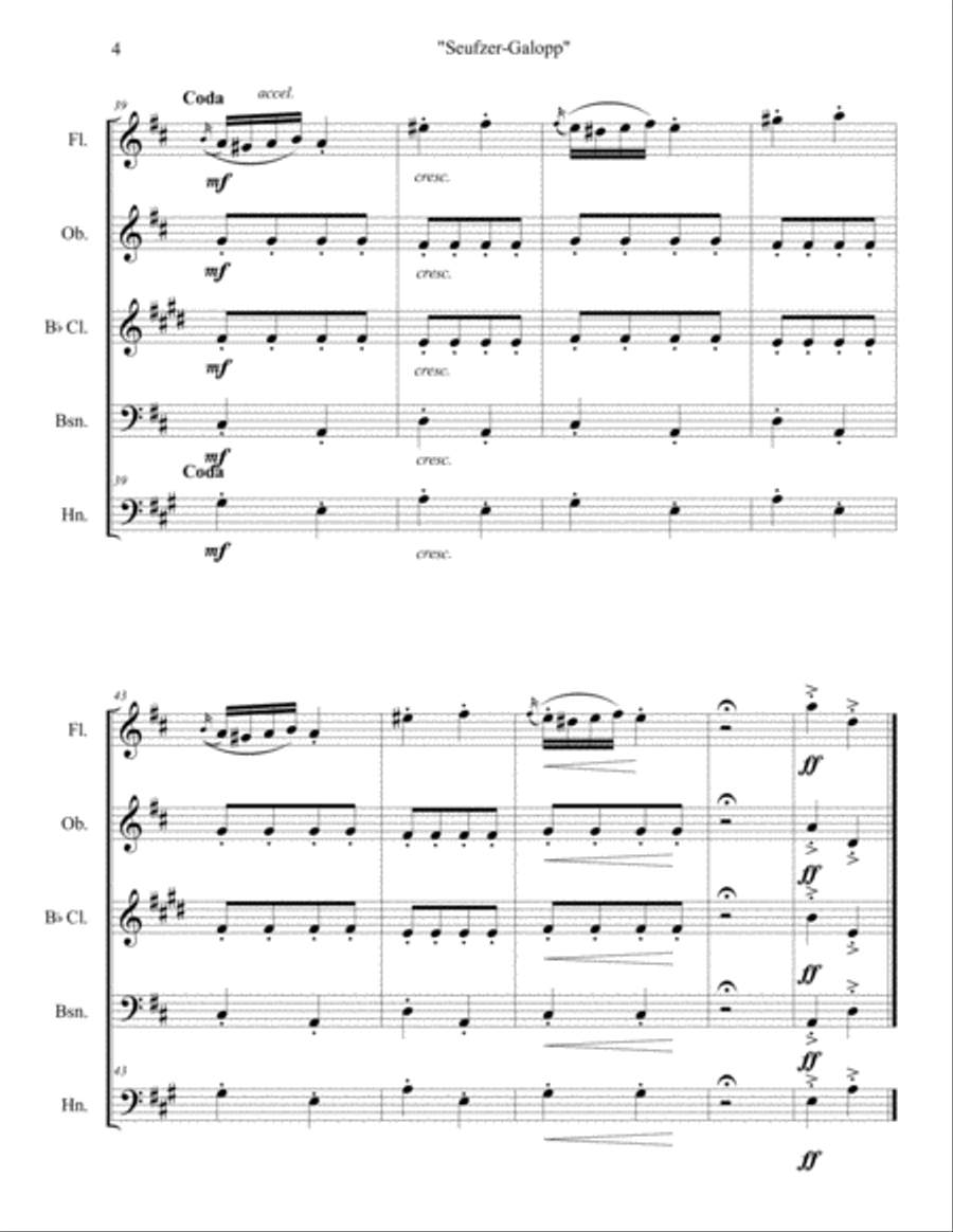 Seufzer-Galopp Woodwind Quintet scores gallery preview page 6