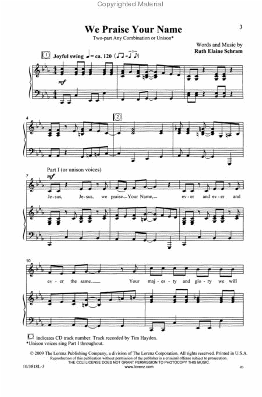 We Praise Your Name Unison Choir scores gallery preview page 2