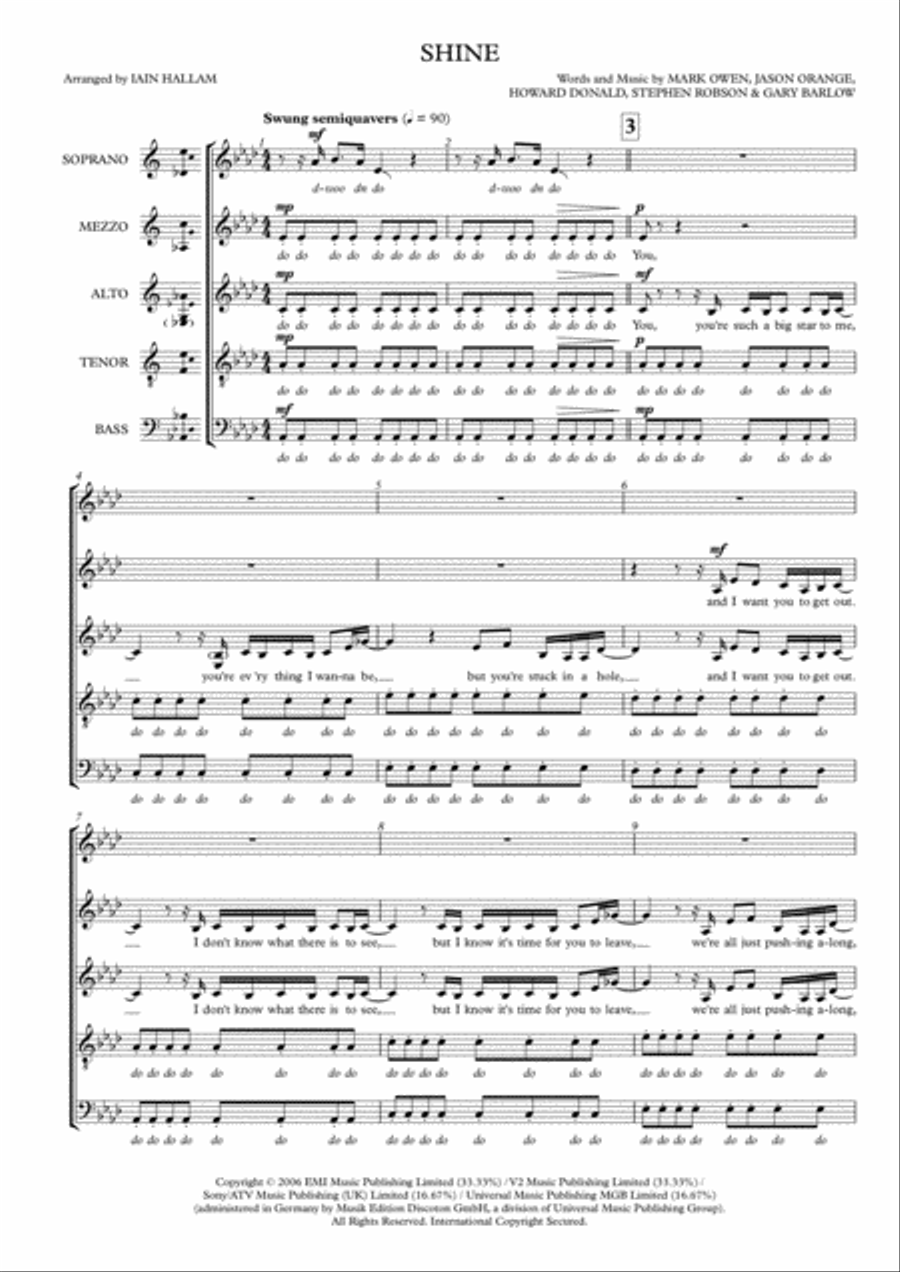 Shine Shine Choir scores gallery preview page 1