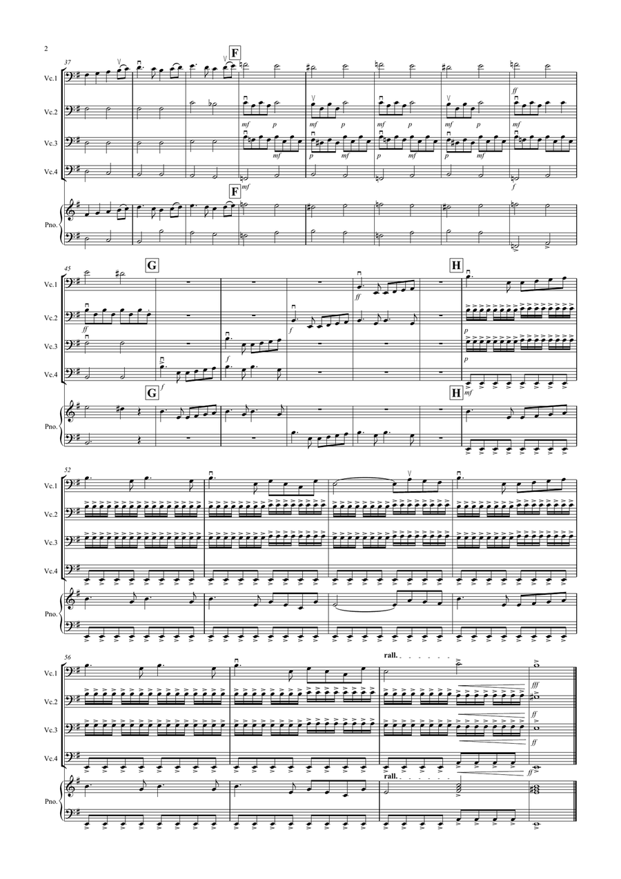 Swan Lake Theme for Cello Quartet Cello Solo scores gallery preview page 2