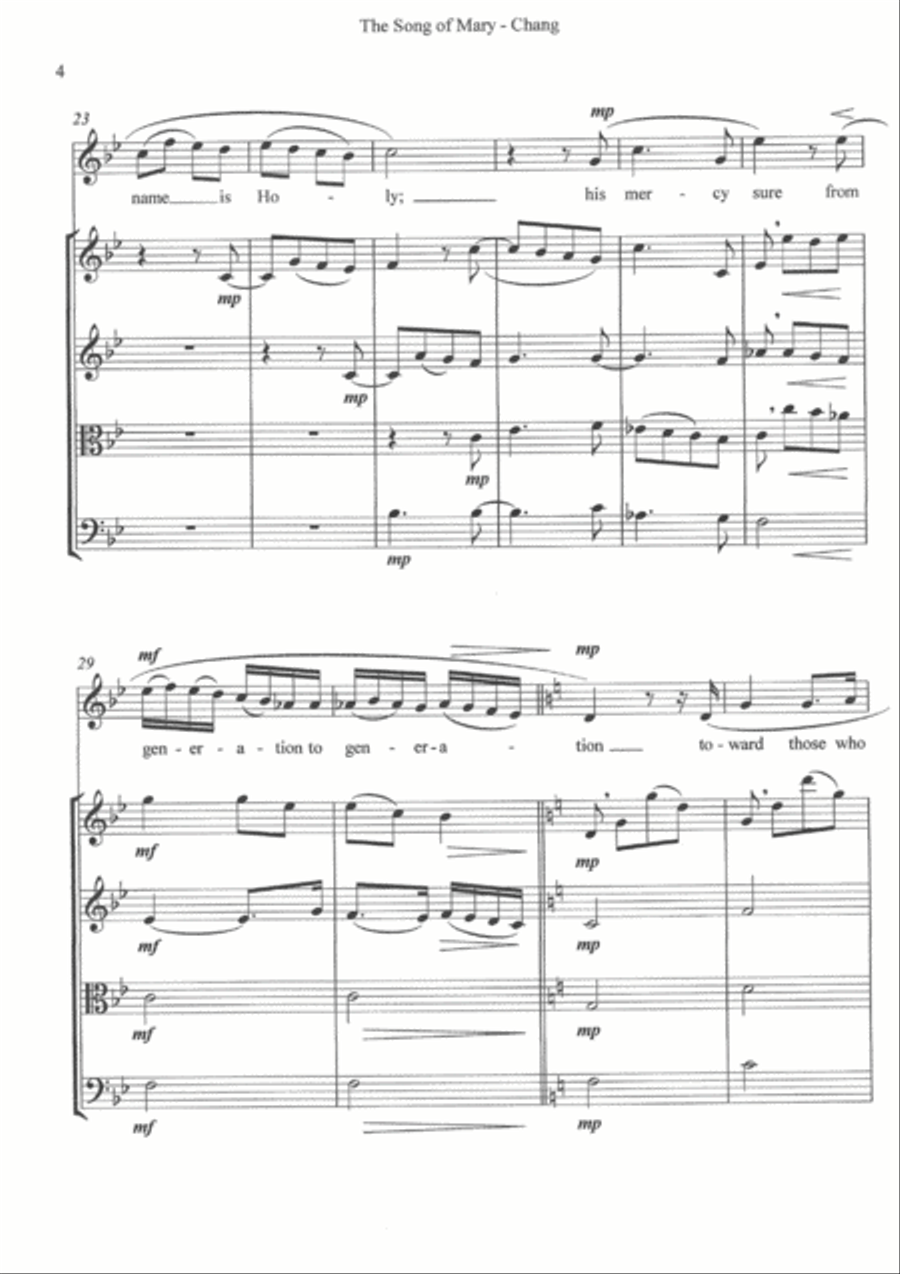 The Song of Mary String Quartet scores gallery preview page 4