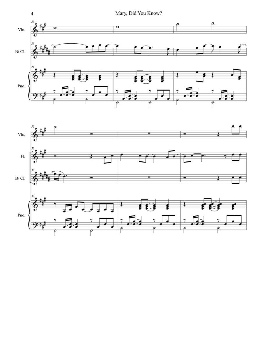 Mary, Did You Know? Mary, Did You Know? Woodwind Duet scores gallery preview page 4