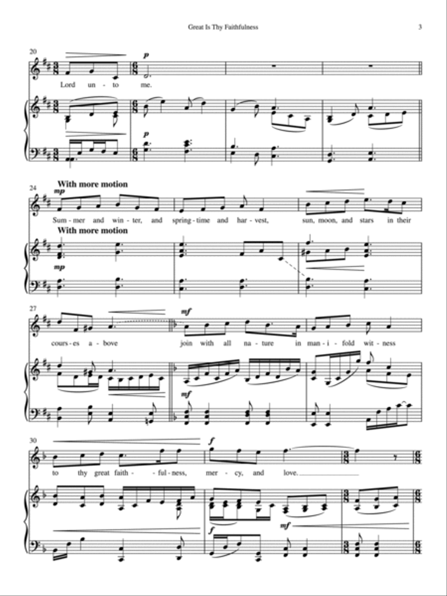 Great Is Thy Faithfulness (Downloadable Piano/Vocal Score) Cello scores gallery preview page 3