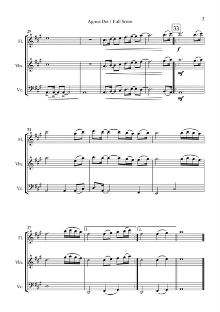 Agnus Dei Flute scores gallery preview page 3