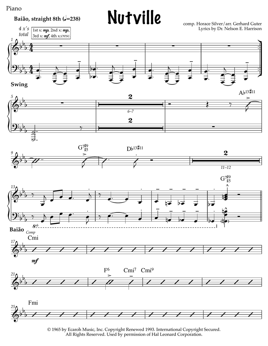 Nutville Nutville Small Ensemble scores gallery preview page 1