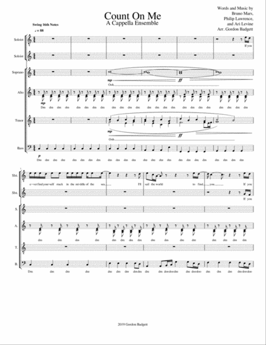 Count On Me A Cappella scores gallery preview page 1