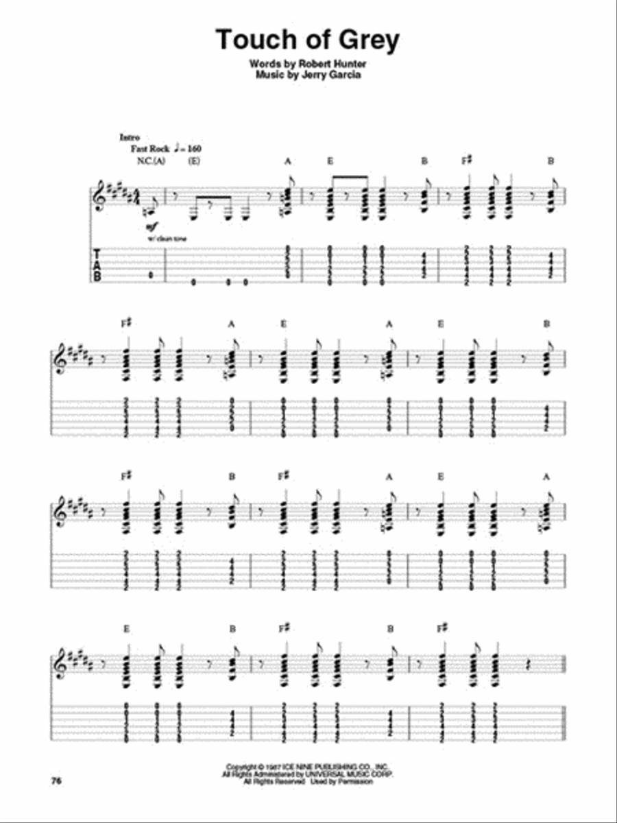 Grateful Dead Guitar Tablature scores gallery preview page 4