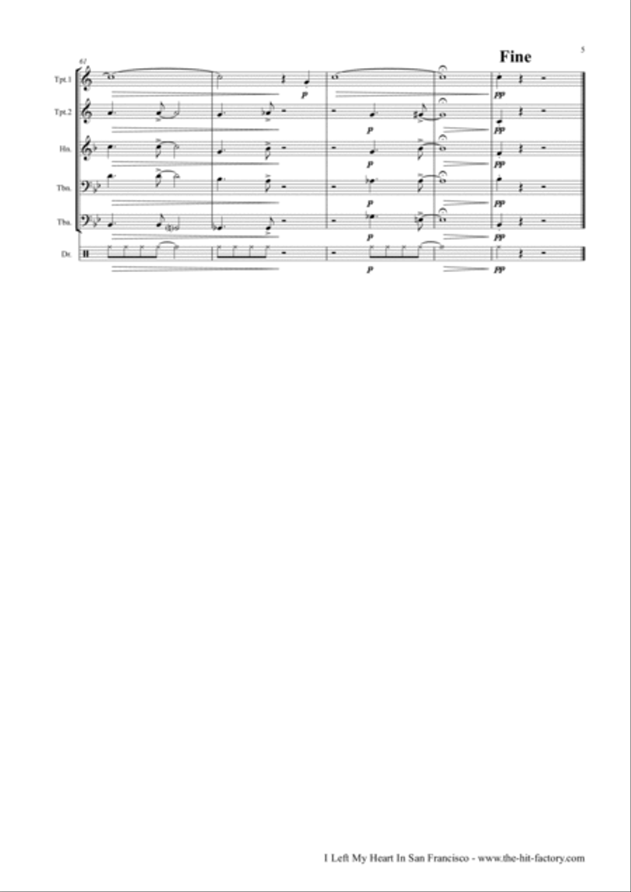 I Left My Heart In San Francisco Euphonium scores gallery preview page 5