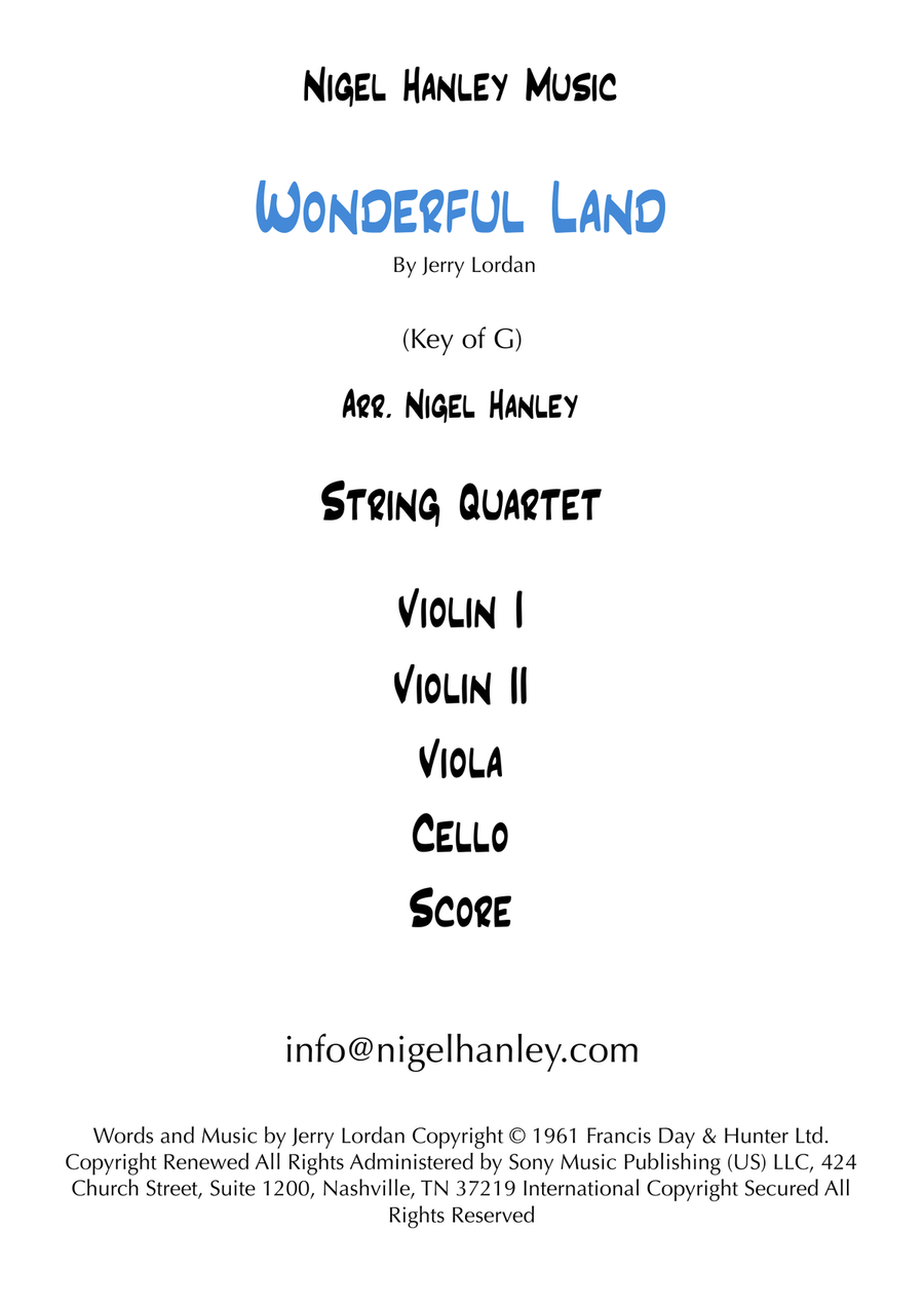 Wonderful Land String Quartet scores gallery preview page 5