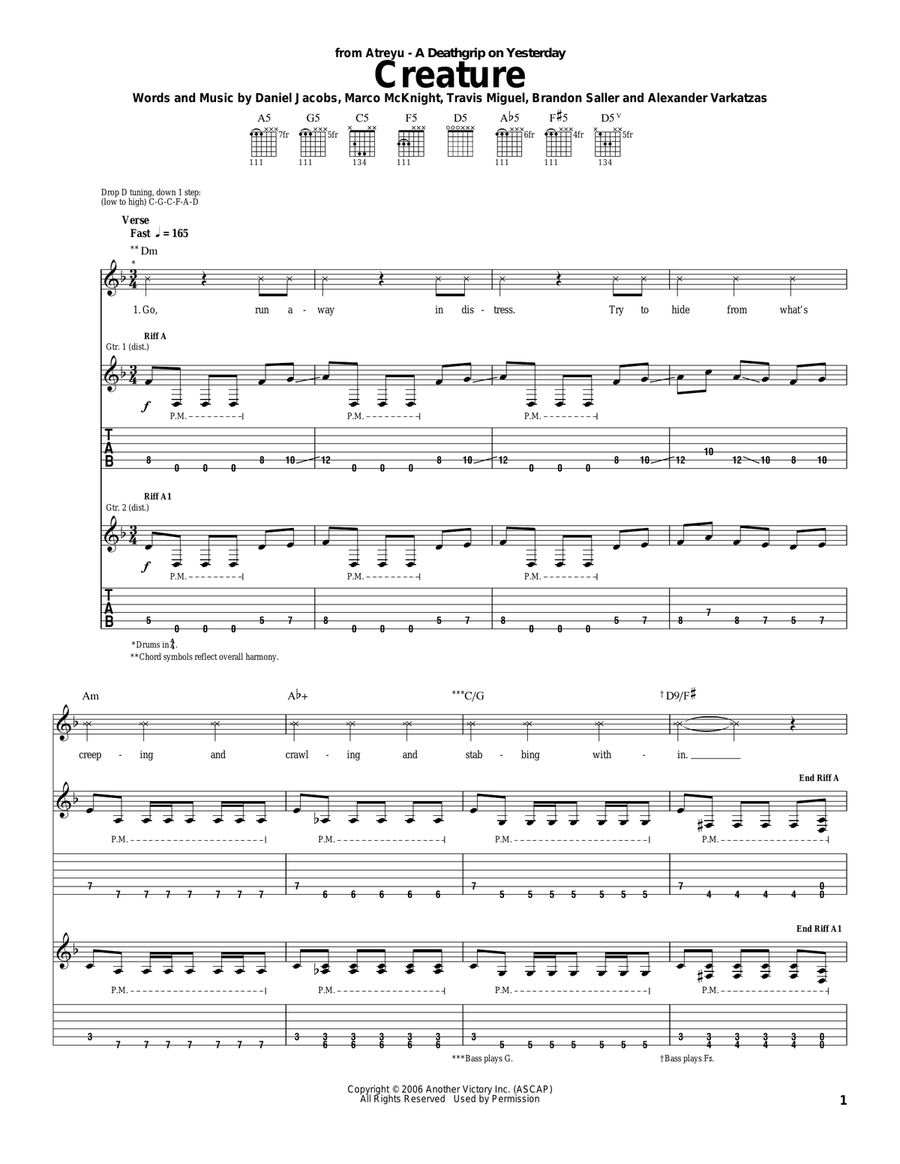 Creature Acoustic Guitar scores gallery preview page 1