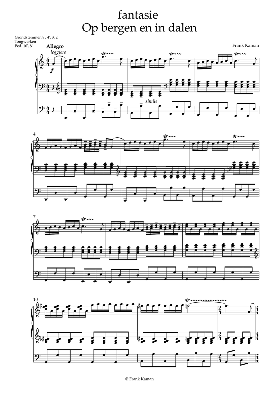 fantasie Op bergen en in dalen Organ Solo scores gallery preview page 2