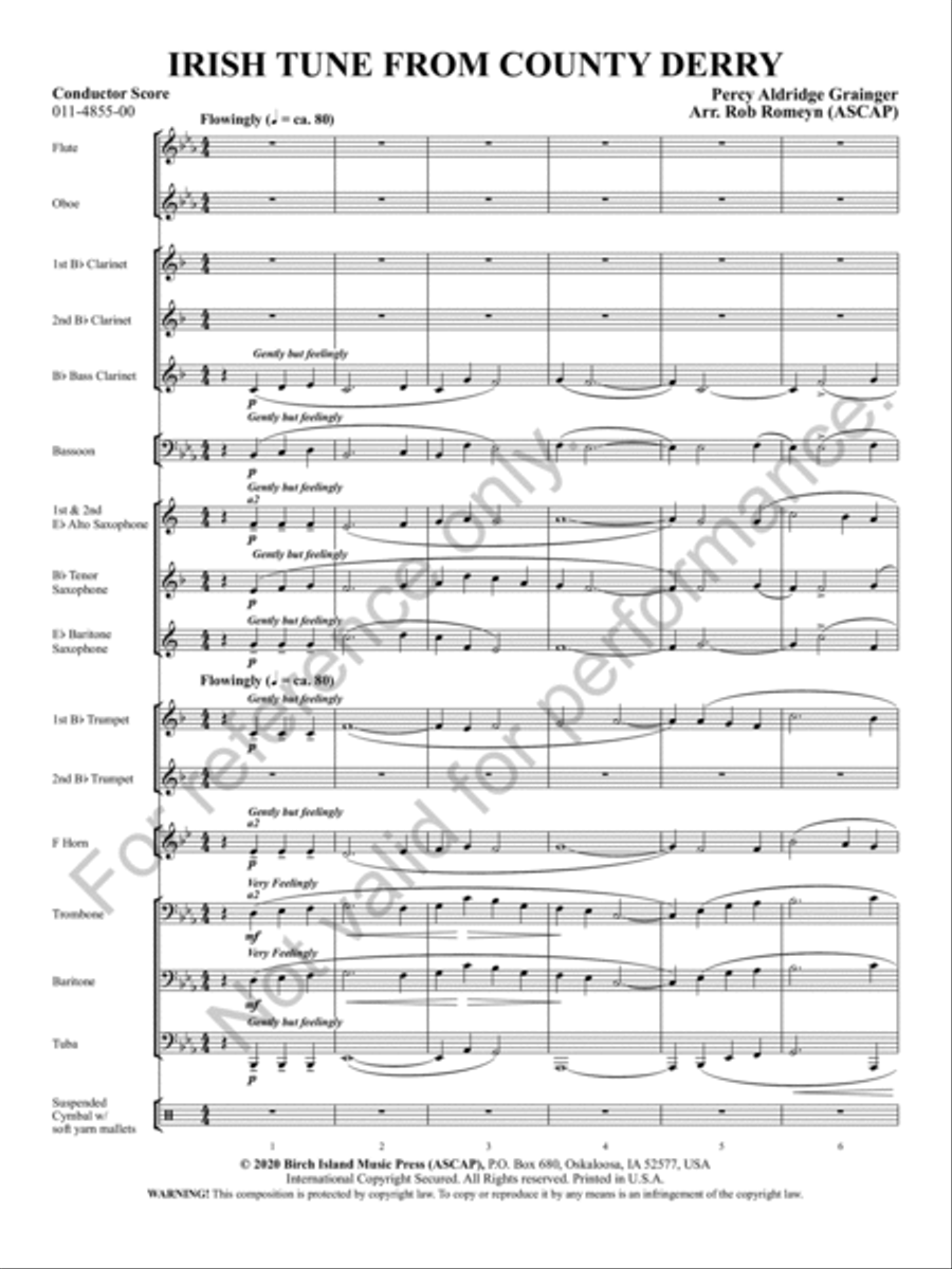 Irish Tune From County Derry Concert Band scores gallery preview page 4