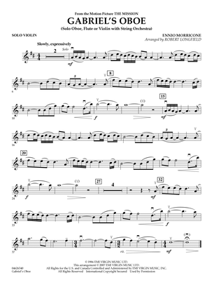 Gabriel's Oboe (from The Mission) - Solo Violin