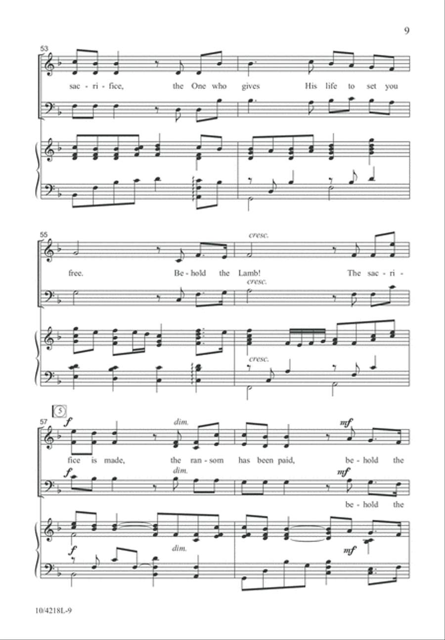 Behold the Lamb! 3-Part scores gallery preview page 10