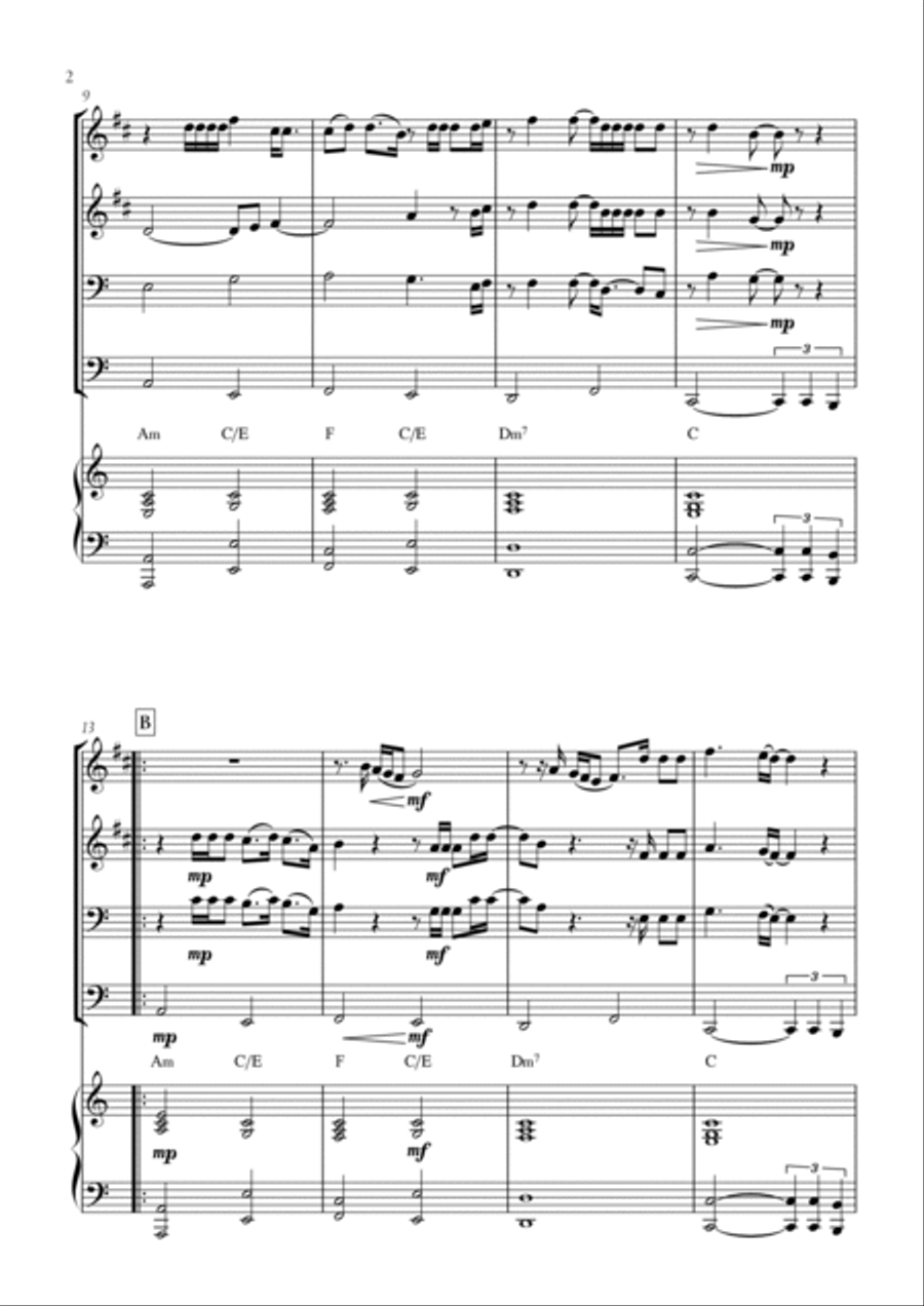 When We Were Young Brass Quartet scores gallery preview page 2
