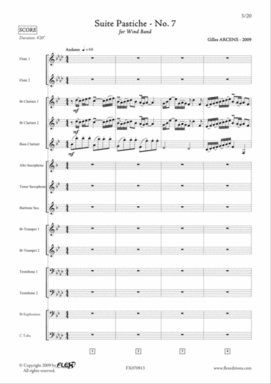 Suite Pastiche: No. 7 Concert Band scores gallery preview page 3